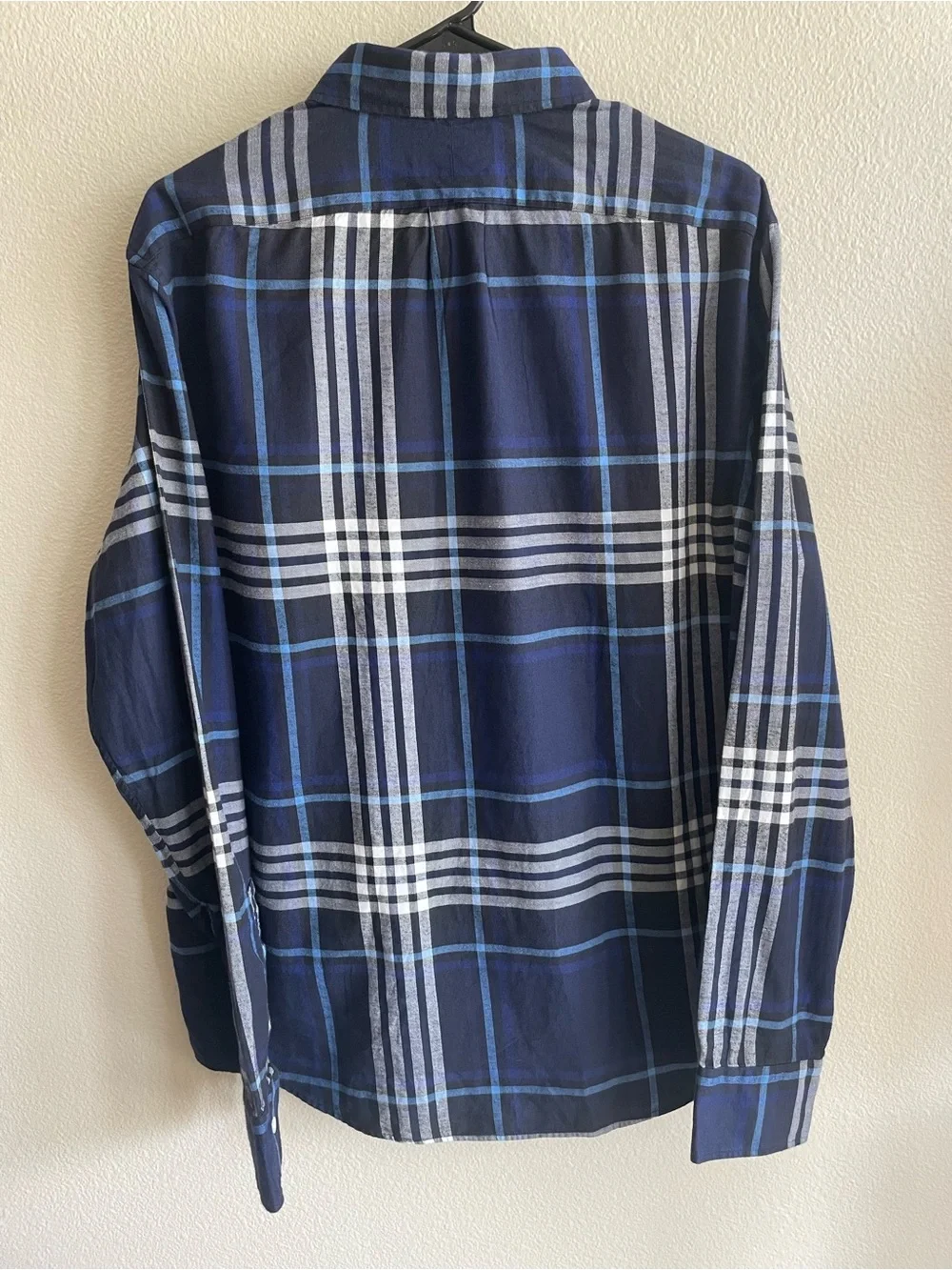 NWT J.Crew x Thomas Mason Blue White Plaid button up Dress Shirt L